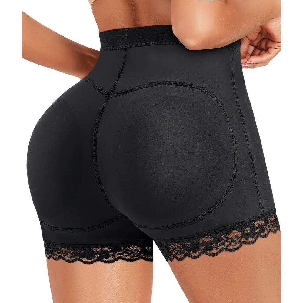 AOSBOEI Women's Black Butt Lifter Panties Padded Shapewear Hip Enhancer Pads M